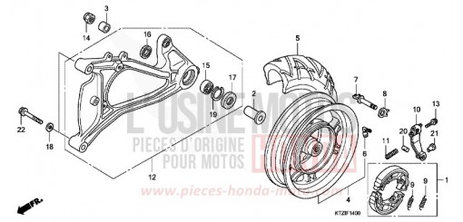 REAR WHEEL/SWINGARM PES1259 de 2009
